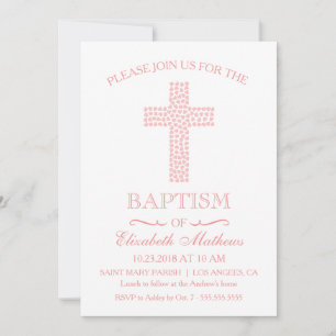 Christening, Baptême Invitation - Baby Girl Invita