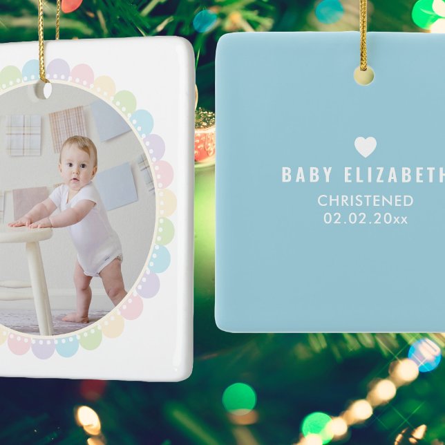 Christening Baptism Baby's First Christmas Foto Keramikornament (Von Creator hochgeladen)
