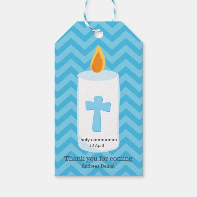 Christening Candles Geschenkanhänger (Vorderseite)
