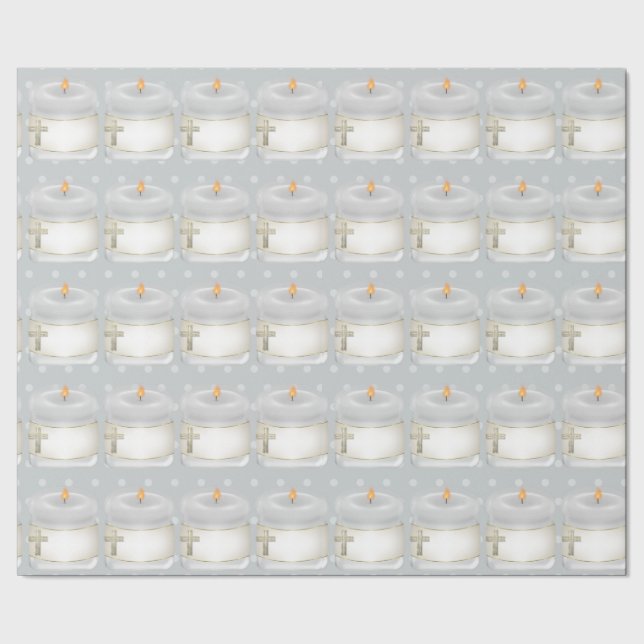 Christening Candles Geschenkpapier (Saum)