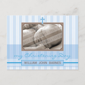 CHRISTENING INVITATION :: Stilftiger Streifen 1 Einladungspostkarte