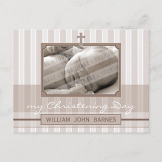 CHRISTENING INVITATION :: Stilftiger Streifen 2 Einladungspostkarte