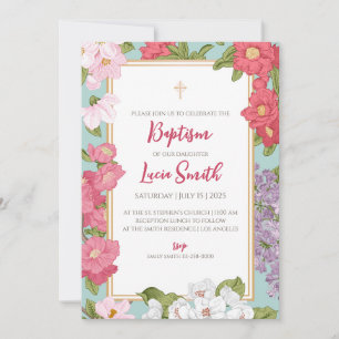 Christening invitations Girls for Baptism invitati