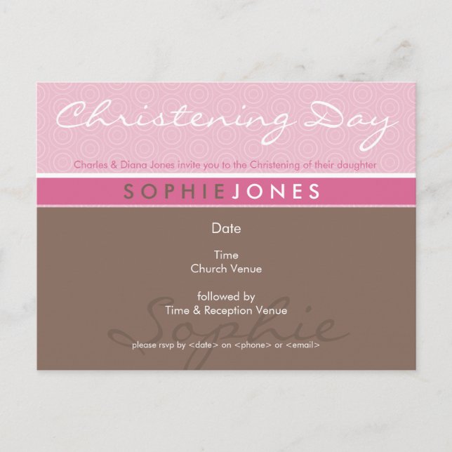 CHRISTENING INVITE :: einfach Groovy 1 Einladungspostkarte (Vorderseite)