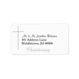 Christening Silver Cross Address Labels Adressaufkleber