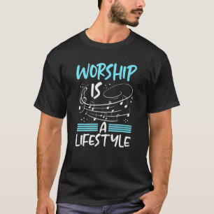 Christentum Anbetung ist ein Lebensstil Musiknoten T-Shirt