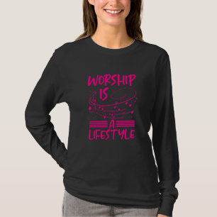 Christentum Anbetung ist ein Lebensstil Musiknoten T-Shirt
