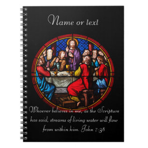 Christentum Jesus Bild mit Bibelschrift Notizblock