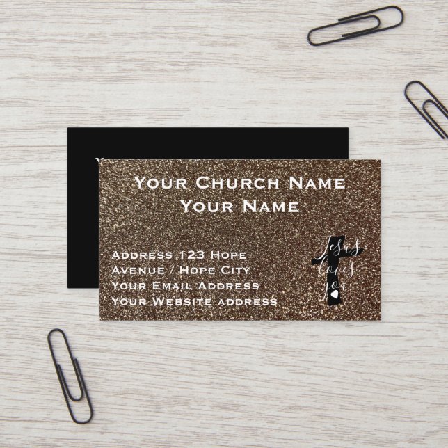 Christentum Religiöse Klasse Gold Schwarze Kirche Visitenkarte (Vorderseite/Rückseite Beispiel)