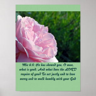 Christentum-Schrift Mic 6:8 Poster