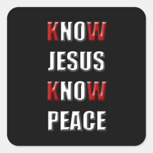 Christentum weiß Jesus kennen Frieden Quadratischer Aufkleber