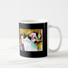 "Christeve die Katze mit Kolibri-" Druck an Kaffeetasse