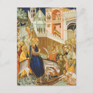 Christi Eintritt von Pietro Lorenzetti nach Jerusa Postkarte