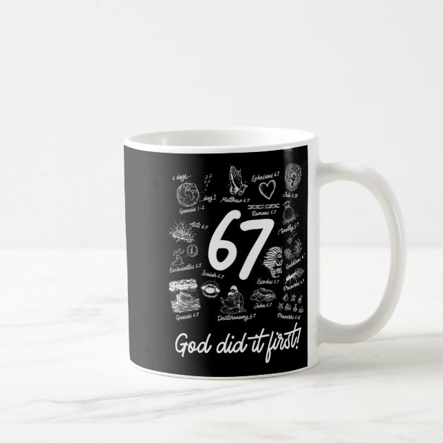 Christian 6 7 Meme Six Seven 67 Bible Verse Script Kaffeetasse (Rechts)