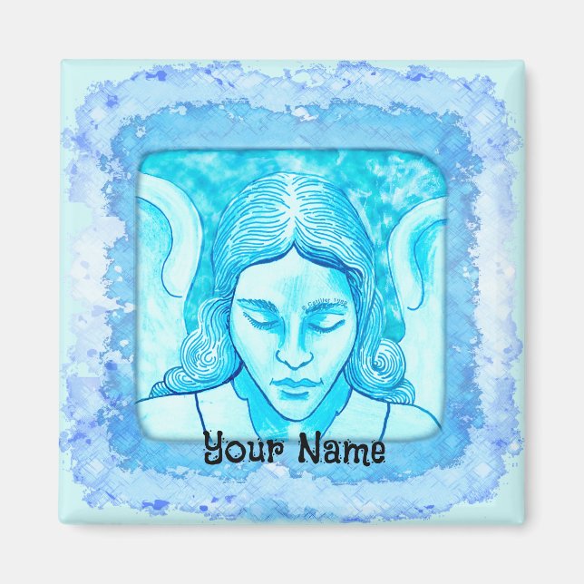 Christian Angel Head Sketch Magnet (Devant)