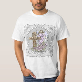 Christian Angel Ma Croix Rose T-shirt