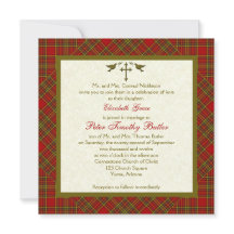 Christian Autumn Plaid Faire-part de mariage