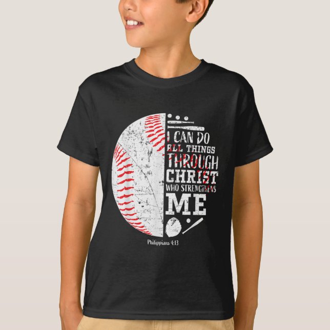 Christian Baseball Philipans 4_13 I Can Do All Thi T-Shirt (Vorderseite)
