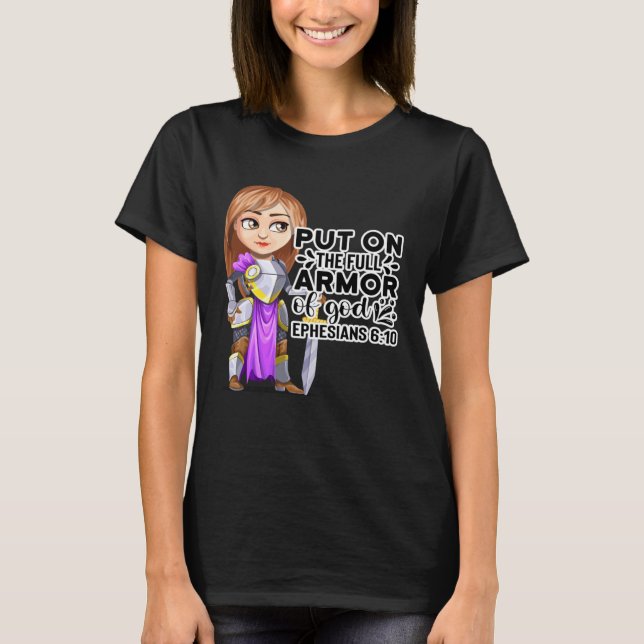 Christian Bible Motivation Armor of God Ephesians  T-Shirt (Vorderseite)
