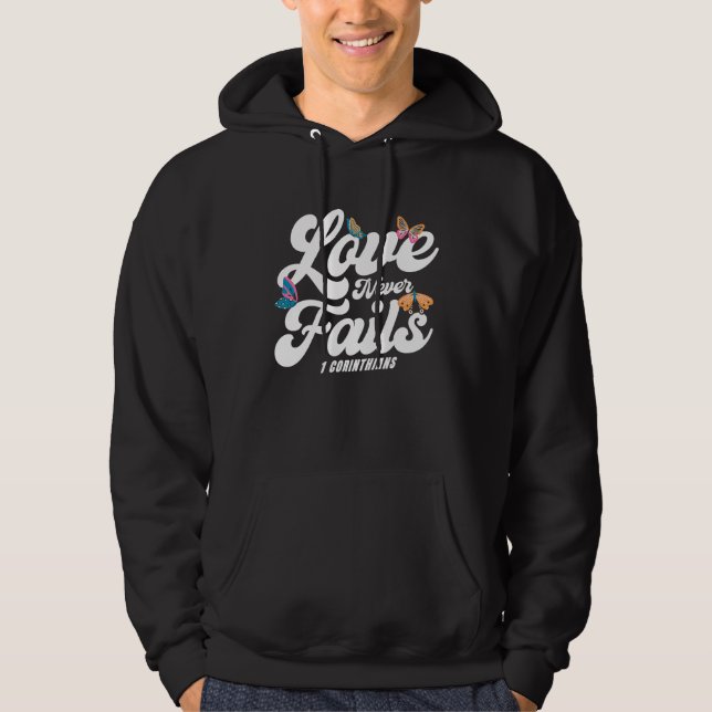 Christian Bible Verse 1 Corinthians Flower Butterf Hoodie (Vorderseite)
