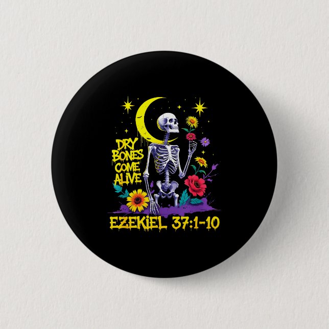 Christian Bible Verse Dry Bones Come Alive Ezekiel Button (Vorderseite)