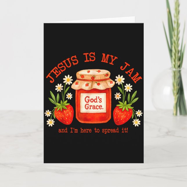 Christian Bible Verse Faith Strawberry Jesus Is My Karte (Vorderseite)