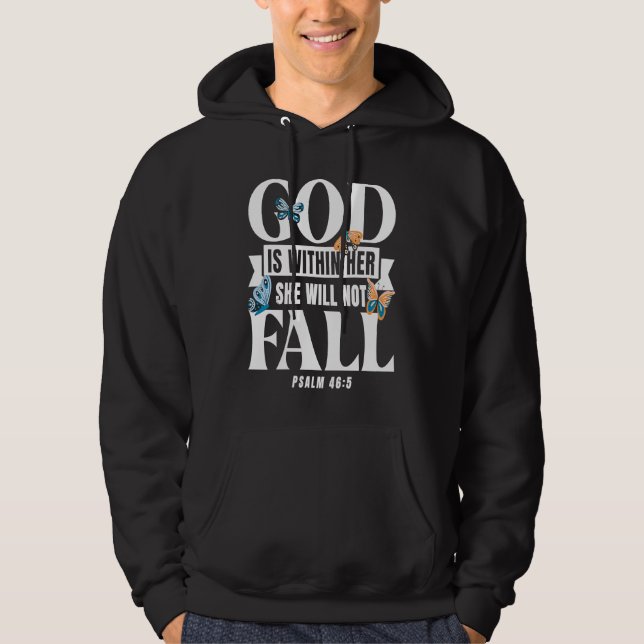Christian Bible Verse Psalm 465 Butterfly Hoodie (Vorderseite)