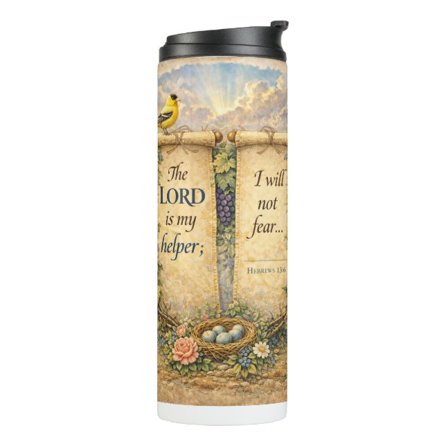 Christian Bible Verse Thermal Tumbler Water Bottle Thermosbecher (Nach links gedreht)