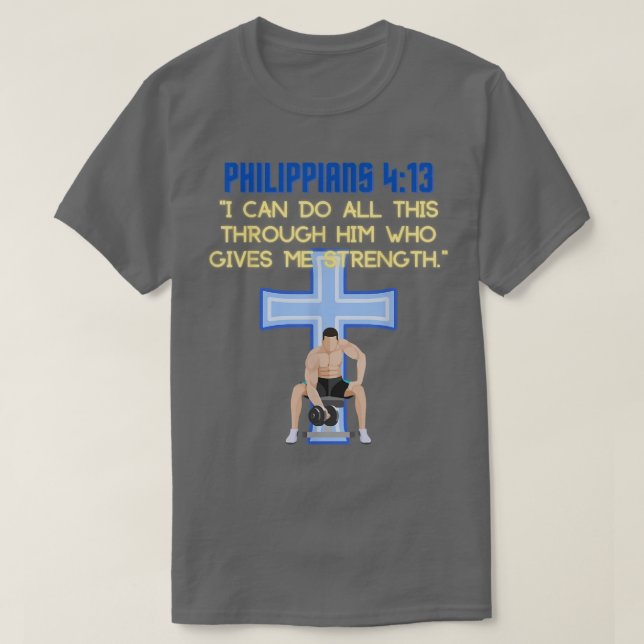 Christian Bible Verse Workout Gym Gear Eercise Top (Design vorne)