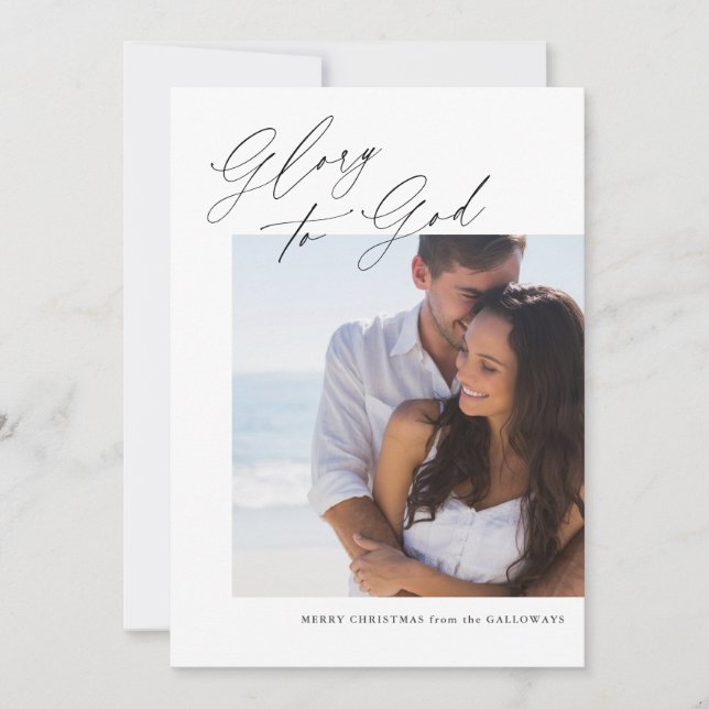 Christian Christmas Calligraphie Carte photo (Devant)