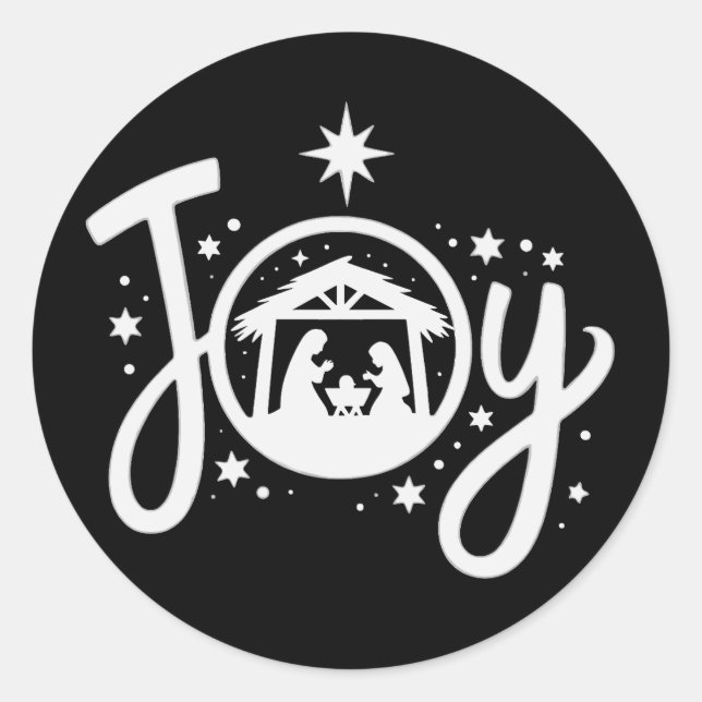 Christian Christmas Joy Jesus Nativity Scene Faith Runder Aufkleber (Vorderseite)