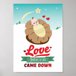 Christian Christmas Poster Baby Jesus Jean 3:16