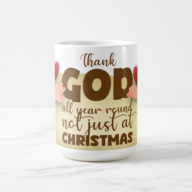 Christian Christmas Thank God Mug (Centre)