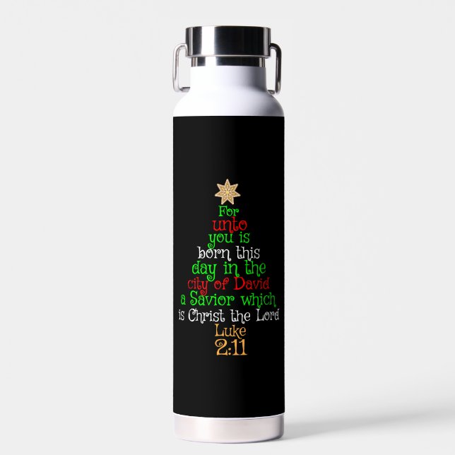 Christian Christmas Tree Shirts Trinkflasche (Vorne)
