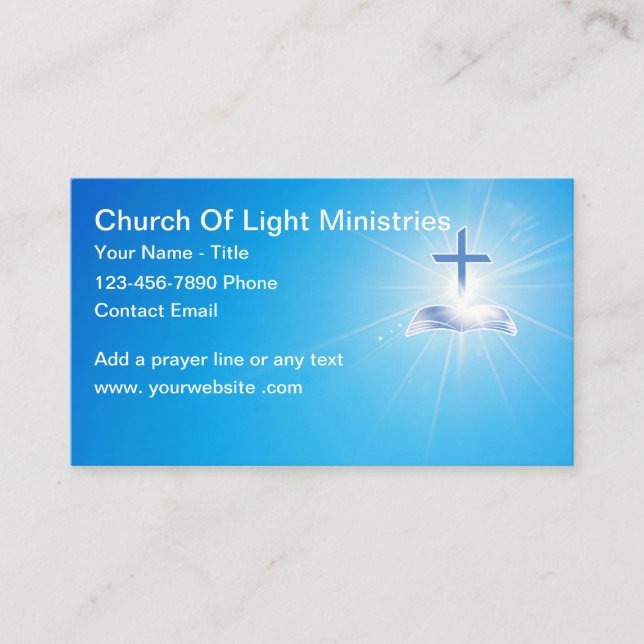 Christian Church Theme Prayer Bible Cards Visitenkarte (Vorderseite)
