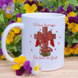 Christian Coquette cross Bible verse Valentines  Kaffeetasse
