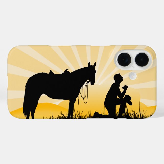 Christian Cowboy iPhone Hülle (Rückseite (Horizontal))