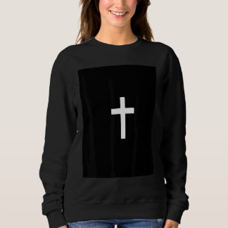 Christian Cross Crucifix Black Background Jesus Bi Sweatshirt