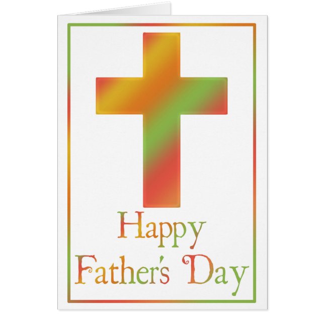 Christian Cross Design 6 Happy Fête des pères Card (Devant)
