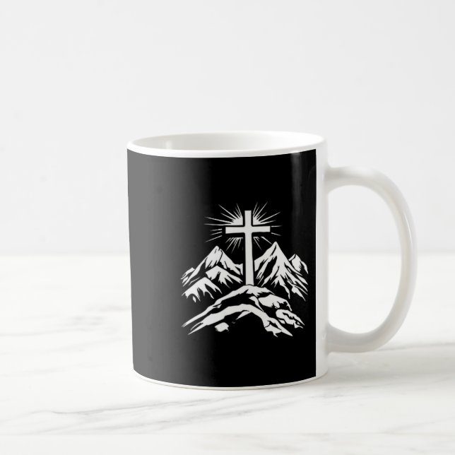 Christian Cross Mountains Religious  Kaffeetasse (Rechts)