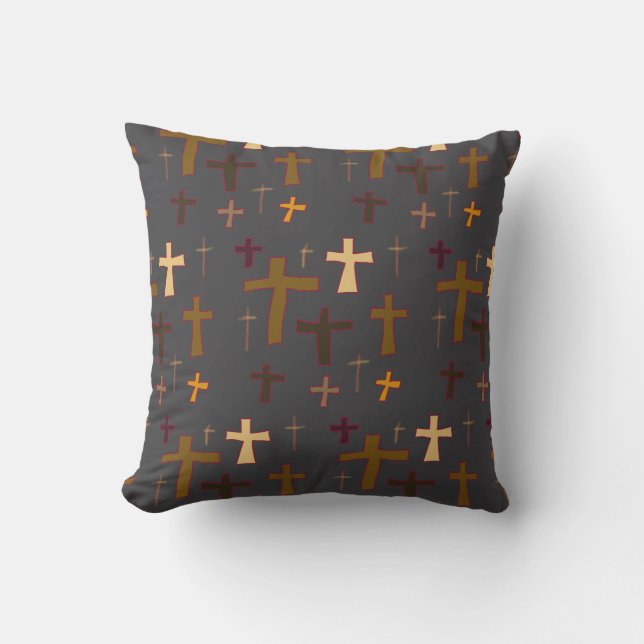 Christian Crosses Neutral Tone Kissen (Vorderseite)