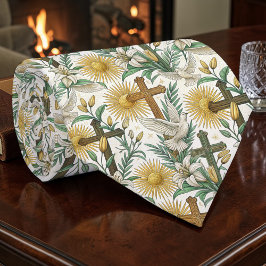 Christian Crosses with Doves Custom Necktie Krawatte