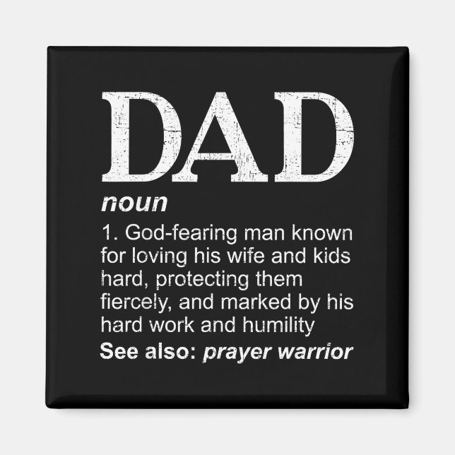 Christian Dad Definition Fathers Day Dad  Magnet (Vorne)