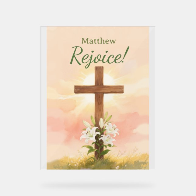 Christian Easter Rejoice Personalized Name Gift (Recto)