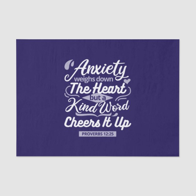 Christian Encouragement Quote – Anxiety & Kindness Seidenpapier (Vorderseite)