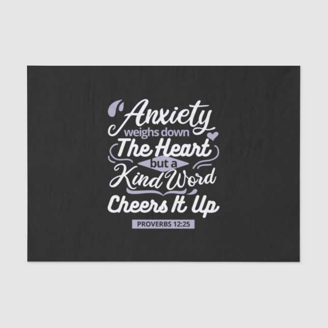 Christian Encouragement Quote – Anxiety & Kindness Seidenpapier (Vorderseite)