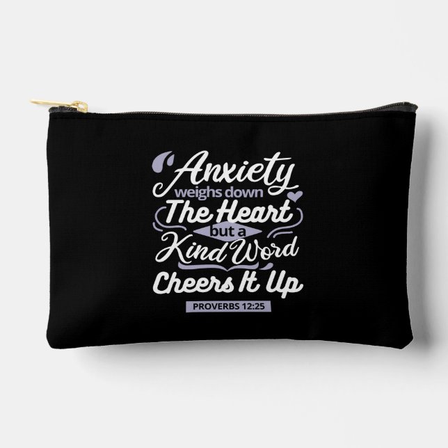 Christian Encouragement Quote – Anxiety & Kindness Zubehörtasche (Vorderseite)
