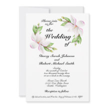 Christian Faire-part de mariage Aquarelle Magnolia