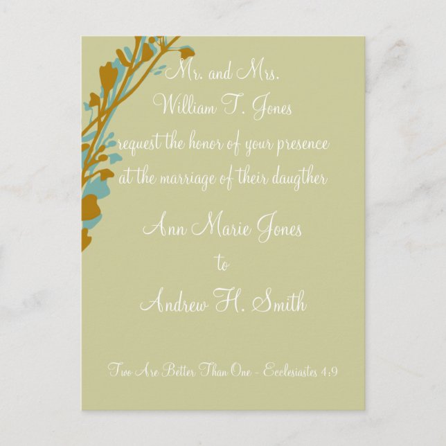 Christian Faire-part de mariage Carmel et Blue (Devant)