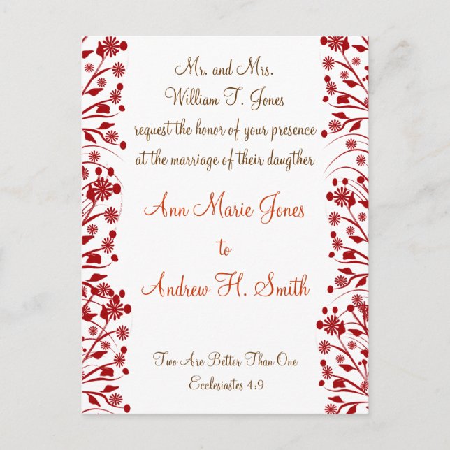 Christian Faire-part de mariage Carmel et Blueberr (Devant)